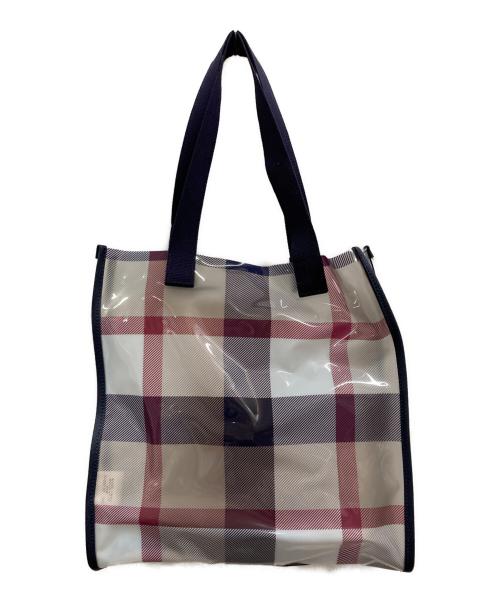 BLUE LABEL CRESTBRIDGE（ブルーレーベルクレストブリッジ）BLUE LABEL CRESTBRIDGE (ブルーレーベルクレストブリッジ) クリアPVCキャットプリントトート ネイビーの古着・服飾アイテム