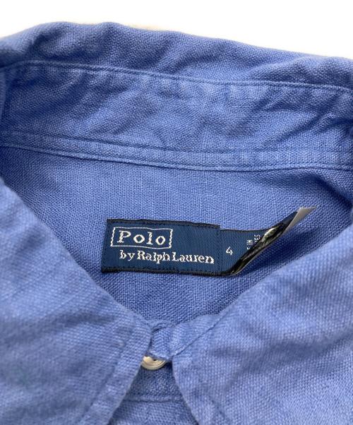 POLO RALPH LAUREN（ポロ・ラルフローレン）POLO RALPH LAUREN (ポロ・ラルフローレン) リネンワンピース ブルー サイズ:4の古着・服飾アイテム