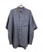 Graphpaperグラフペーパー）の古着「Color-Nep Oxford S/S B.D Shirt」｜グレー