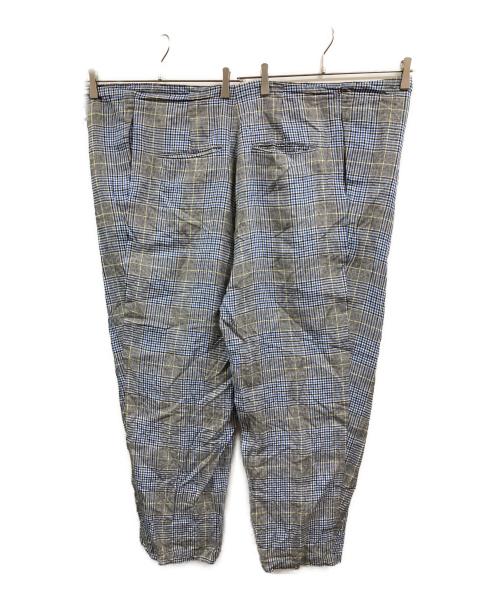 KICS DOCUMENT.（キクスドキュメント）KICS DOCUMENT. (キクスドキュメント) チェックリネンパンツ ブルー サイズ:Freeの古着・服飾アイテム