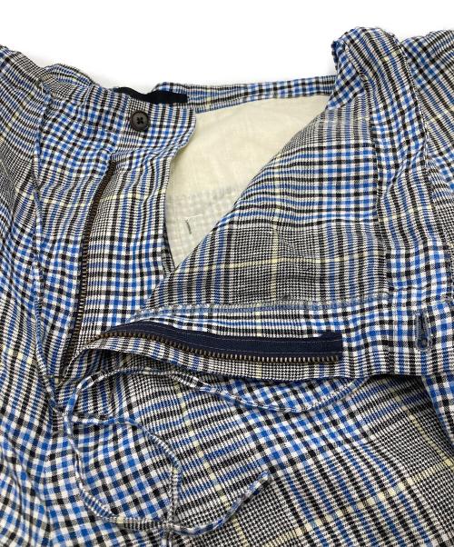 KICS DOCUMENT.（キクスドキュメント）KICS DOCUMENT. (キクスドキュメント) チェックリネンパンツ ブルー サイズ:Freeの古着・服飾アイテム