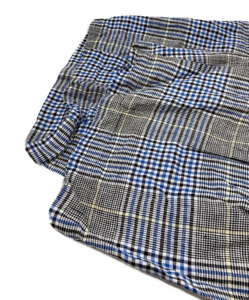 KICS DOCUMENT.（キクスドキュメント）KICS DOCUMENT. (キクスドキュメント) チェックリネンパンツ ブルー サイズ:Freeの古着・服飾アイテム