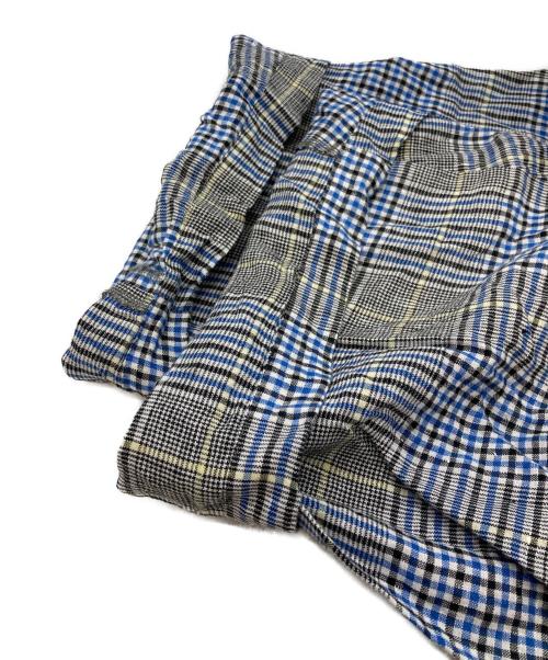 KICS DOCUMENT.（キクスドキュメント）KICS DOCUMENT. (キクスドキュメント) チェックリネンパンツ ブルー サイズ:Freeの古着・服飾アイテム