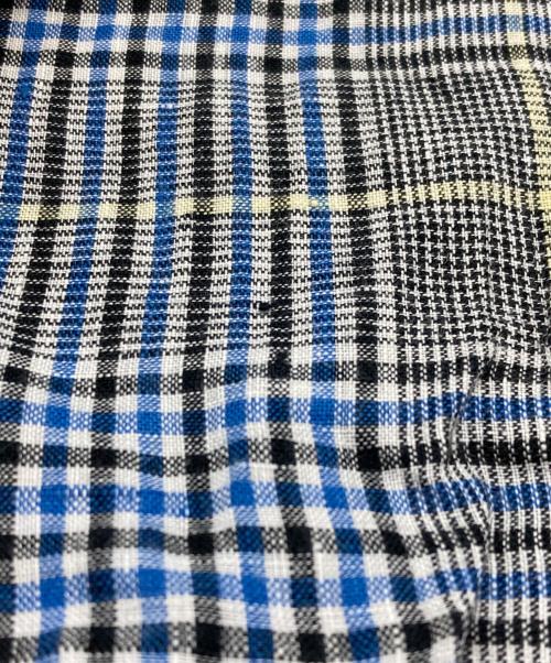 KICS DOCUMENT.（キクスドキュメント）KICS DOCUMENT. (キクスドキュメント) チェックリネンパンツ ブルー サイズ:Freeの古着・服飾アイテム