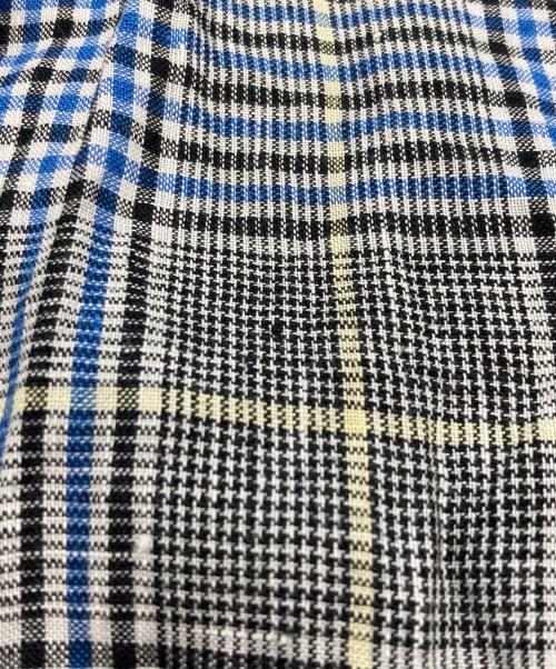 KICS DOCUMENT.（キクスドキュメント）KICS DOCUMENT. (キクスドキュメント) チェックリネンパンツ ブルー サイズ:Freeの古着・服飾アイテム