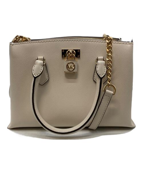 MICHAEL KORS（マイケルコース）MICHAEL KORS (マイケルコース) パドロック ハンドバッグ アイボリーの古着・服飾アイテム
