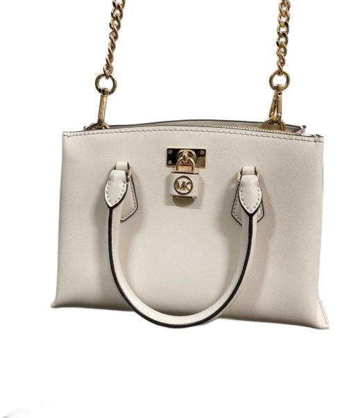 MICHAEL KORS（マイケルコース）MICHAEL KORS (マイケルコース) パドロック ハンドバッグ アイボリーの古着・服飾アイテム