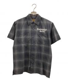 Kustomstyle So-Cal（カスタムスタイル）の古着「オンブレチェックシャツ」｜グレー×ブラック