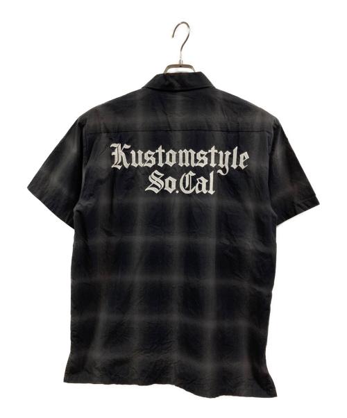 Kustomstyle So-Cal（カスタムスタイル）Kustomstyle So-Cal (カスタムスタイル) オンブレチェックシャツ グレー×ブラック サイズ:Mの古着・服飾アイテム