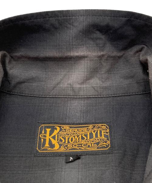 Kustomstyle So-Cal（カスタムスタイル）Kustomstyle So-Cal (カスタムスタイル) オンブレチェックシャツ グレー×ブラック サイズ:Mの古着・服飾アイテム