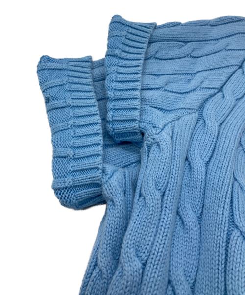 POLO RALPH LAUREN（ポロ・ラルフローレン）POLO RALPH LAUREN (ポロ・ラルフローレン) ケーブルコットン半袖ニット ブルー サイズ:Sの古着・服飾アイテム