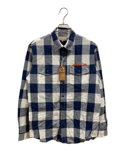 AVIREX（アヴィレックス）AVIREX (アヴィレックス) チェックシャツ ネイビー×ホワイト サイズ:XLの古着・服飾アイテム