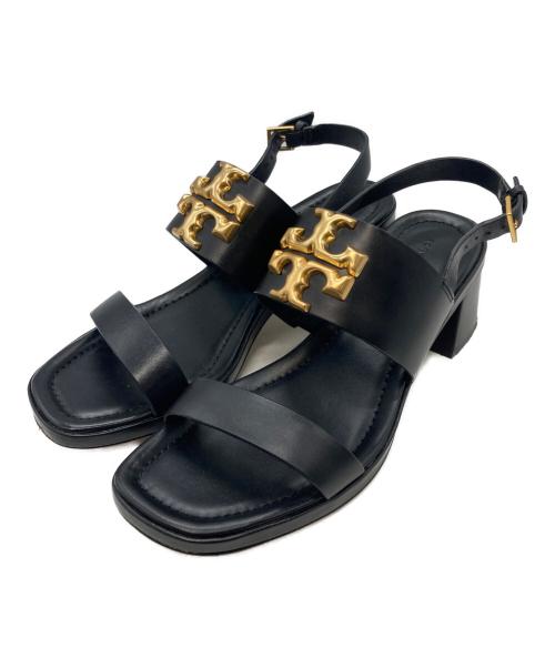TORY BURCH（トリーバーチ）TORY BURCH (トリーバーチ) エレノアヒールサンダル ブラック サイズ: 7 1/2の古着・服飾アイテム