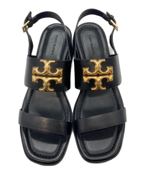 TORY BURCH（トリーバーチ）TORY BURCH (トリーバーチ) エレノアヒールサンダル ブラック サイズ: 7 1/2の古着・服飾アイテム