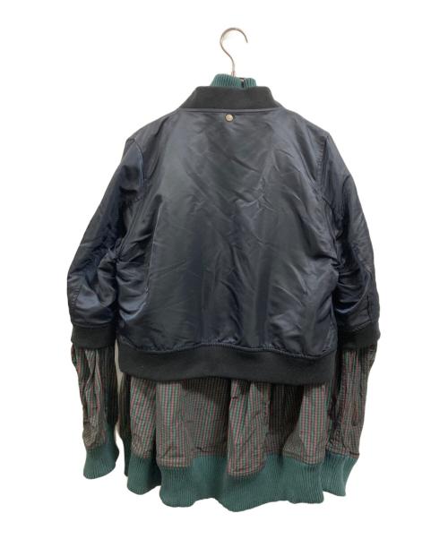 KOLOR（カラー）KOLOR (カラー) ドッキングMA-1ジャケット ブラック サイズ:3の古着・服飾アイテム