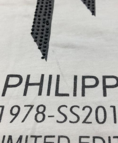 PHILIPP PLEIN HOMME（フィリップレインオム）PHILIPP PLEIN HOMME (フィリップレインオム) ラインストーンカットソー ホワイト サイズ:Ⅼの古着・服飾アイテム