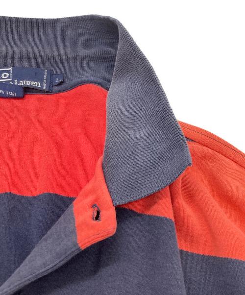 POLO RALPH LAUREN（ポロ・ラルフローレン）POLO RALPH LAUREN (ポロ・ラルフローレン) ポロシャツ レッド×ネイビー サイズ:Ⅼの古着・服飾アイテム