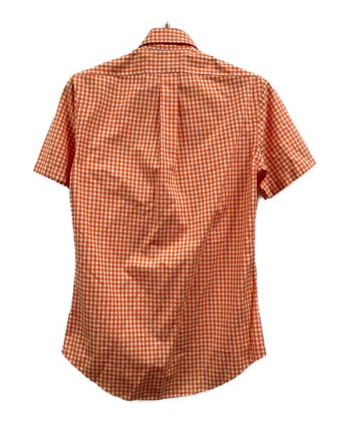 RALPH LAUREN（ラルフローレン）RALPH LAUREN (ラルフローレン) チェックBD半袖シャツ ホワイト×オレンジ サイズ:XSの古着・服飾アイテム