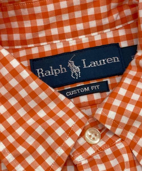 RALPH LAUREN（ラルフローレン）RALPH LAUREN (ラルフローレン) チェックBD半袖シャツ ホワイト×オレンジ サイズ:XSの古着・服飾アイテム