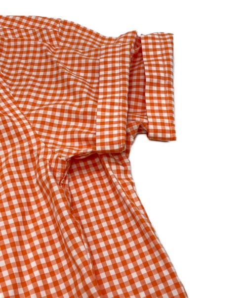 RALPH LAUREN（ラルフローレン）RALPH LAUREN (ラルフローレン) チェックBD半袖シャツ ホワイト×オレンジ サイズ:XSの古着・服飾アイテム