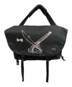 stussy×NEIGHBORHOODステューシー×ネイバーフッド）の古着「BONEYARDSメッセンジャーバッグ」｜ブラック