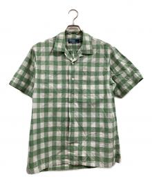 POLO RALPH LAUREN（ポロ・ラルフローレン）の古着「ギンガムチェックOPカラー半袖シャツ」｜グリーン