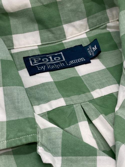 POLO RALPH LAUREN（ポロ・ラルフローレン）POLO RALPH LAUREN (ポロ・ラルフローレン) ギンガムチェックOPカラー半袖シャツ グリーン サイズ:Ｍの古着・服飾アイテム