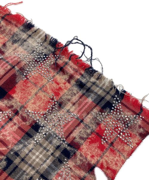 GUAPI（グアピ）guapi (グアピ) ラインストーンチェックシャツ レッド サイズ:Ｍの古着・服飾アイテム