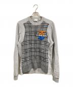 BURBERRY LONDONバーバリーロンドン）の古着「ニット切替クルーネックスウェット」｜グレー
