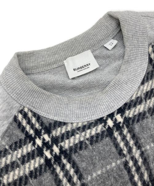 BURBERRY LONDON（バーバリーロンドン）BURBERRY LONDON (バーバリーロンドン) ニット切替クルーネックスウェット グレー サイズ:XSの古着・服飾アイテム