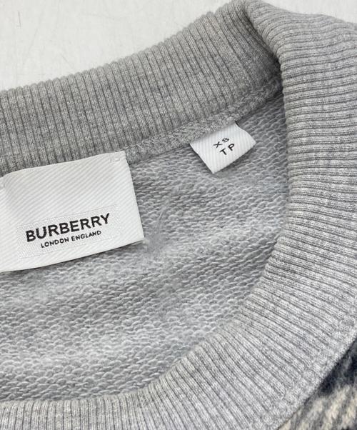 BURBERRY LONDON（バーバリーロンドン）BURBERRY LONDON (バーバリーロンドン) ニット切替クルーネックスウェット グレー サイズ:XSの古着・服飾アイテム