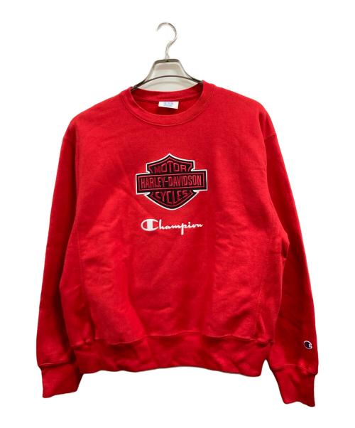 Champion（チャンピオン）Champion (チャンピオン) HARLEY-DAVIDSON (ハーレーダビッドソン) スウェット レッド サイズ:Ｍの古着・服飾アイテム