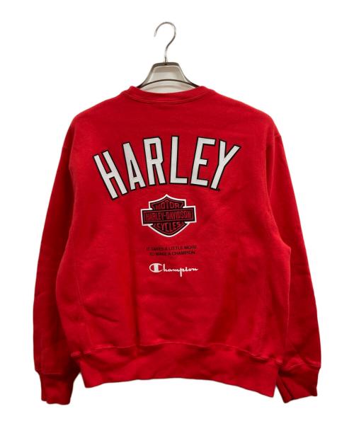 Champion（チャンピオン）Champion (チャンピオン) HARLEY-DAVIDSON (ハーレーダビッドソン) スウェット レッド サイズ:Ｍの古着・服飾アイテム