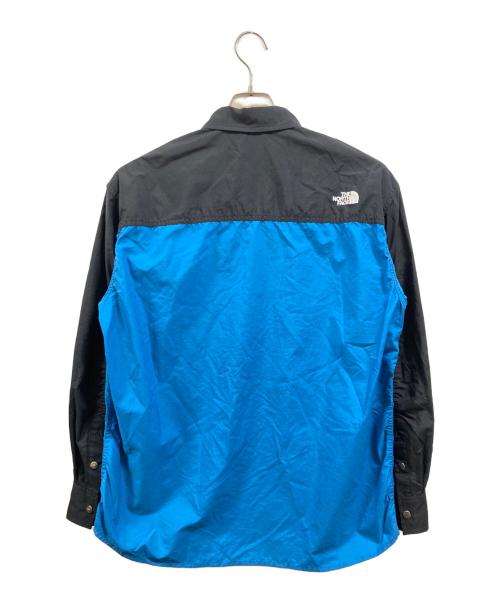 THE NORTH FACE（ザ ノース フェイス）THE NORTH FACE (ザ ノース フェイス) L/S Nuptse Shirt ブラック×ブルー サイズ:Ｍの古着・服飾アイテム