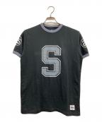 stussyステューシー）の古着「リンガーTシャツ」｜ブラック