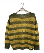 AMBERGLEAMアンバーグリーム）の古着「Mesh Mohair knit」｜グリーン×イエロー