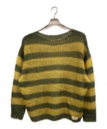 AMBERGLEAM（アンバーグリーム）の古着「Mesh Mohair knit」｜グリーン×イエロー