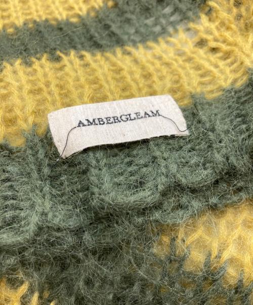 AMBERGLEAM（アンバーグリーム）AMBERGLEAM (アンバーグリーム) Mesh Mohair knit グリーン×イエロー サイズ:SIZE BIGの古着・服飾アイテム