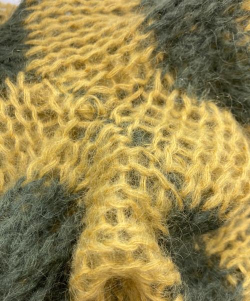 AMBERGLEAM（アンバーグリーム）AMBERGLEAM (アンバーグリーム) Mesh Mohair knit グリーン×イエロー サイズ:SIZE BIGの古着・服飾アイテム