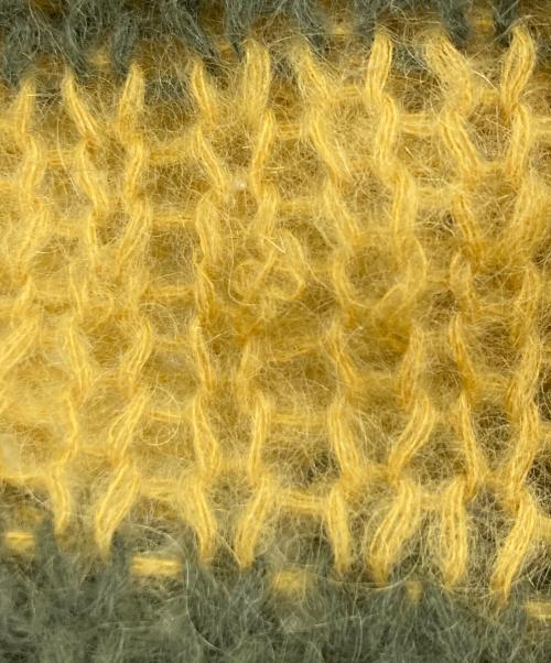 AMBERGLEAM（アンバーグリーム）AMBERGLEAM (アンバーグリーム) Mesh Mohair knit グリーン×イエロー サイズ:SIZE BIGの古着・服飾アイテム