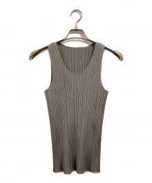 PLEATS PLEASE（プリーツプリーズ）の古着「ノースリーブカットソー」｜グレー