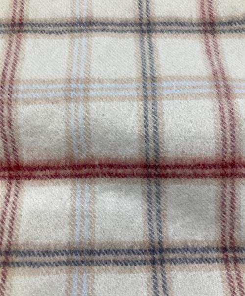 JOHNSTONS OF ELGIN（ジョンストンズ オブ エルガン）JOHNSTONS OF ELGIN (ジョンストンズ オブ エルガン) カシミヤチェックストール ホワイト×レッドの古着・服飾アイテム