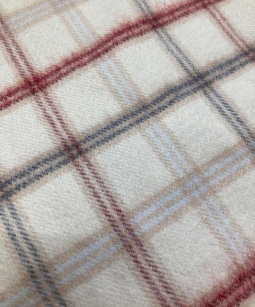 JOHNSTONS OF ELGIN（ジョンストンズ オブ エルガン）JOHNSTONS OF ELGIN (ジョンストンズ オブ エルガン) カシミヤチェックストール ホワイト×レッドの古着・服飾アイテム