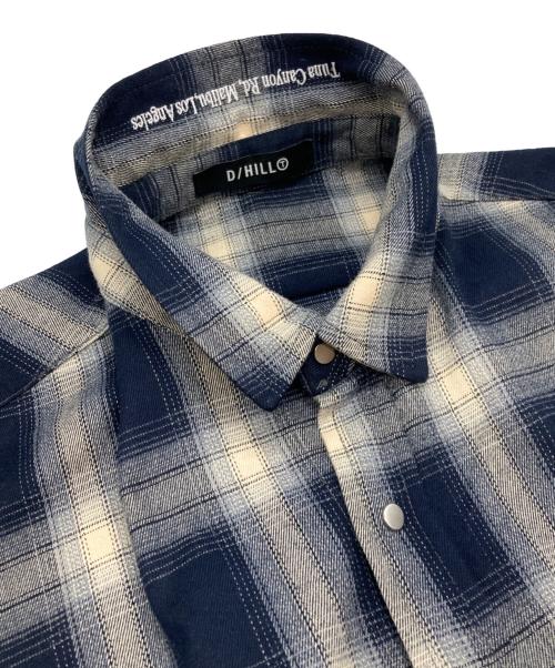 D/HILL（ディーヒル）D/HILL (ディーヒル) スナップボタンチェックシャツ ネイビー サイズ:-の古着・服飾アイテム