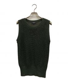theory（セオリー）の古着「Paper Linen Solid Shell vest」｜グリーン