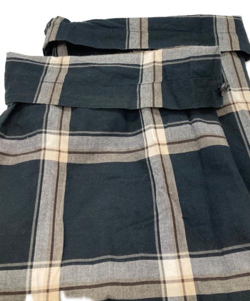 SUNSEA（サンシー）SUNSEA (サンシー) ワイドチェックパンツ ブラック サイズ:3の古着・服飾アイテム
