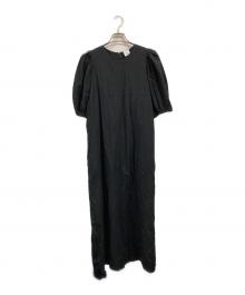 6(ROKU) BEAUTY&YOUTH（ロク ビューティーアンドユース）の古着「VOLUME SHORT SLEEVE DRESS」｜ブラック