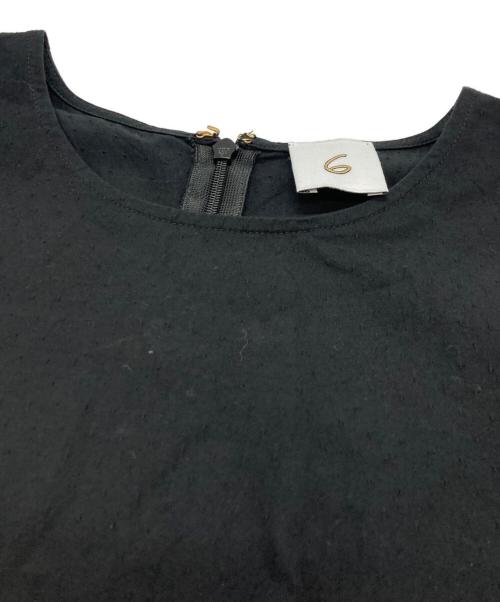 6(ROKU) BEAUTY&YOUTH（ロク ビューティーアンドユース）6(ROKU) BEAUTY&YOUTH (ロク ビューティーアンドユース) VOLUME SHORT SLEEVE DRESS ブラック サイズ:36の古着・服飾アイテム