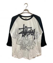 stussy（ステューシー）の古着「ラグランTシャツ」｜ブラック×ホワイト