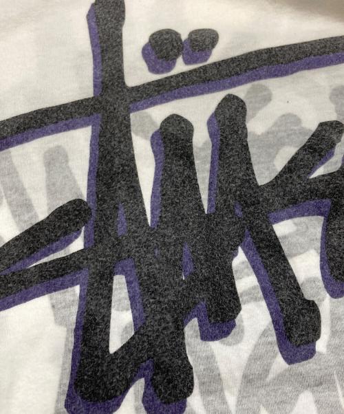 stussy（ステューシー）stussy (ステューシー) ラグランTシャツ ブラック×ホワイト サイズ:Mの古着・服飾アイテム